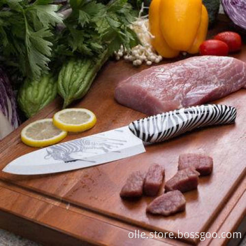 Eco-friendly White Blade Zebra Printing Funny Knife Set
